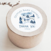 It takes a Village Winter Night Snow Thank you Runder Aufkleber