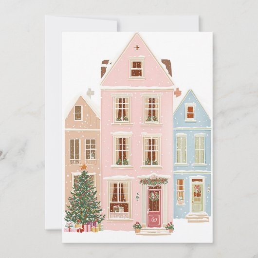 It takes a village Winter Pink Baby Gir Shower Einladung (Rückseite)