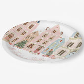 It takes a village Winter Pink Baby Girl Shower Pappteller (Schrägansicht)