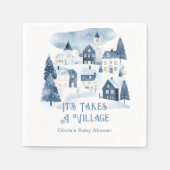 It Takes a Village Winter Snow Baby Shower Serviette (Vorderseite)