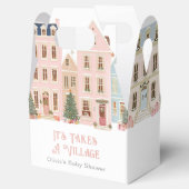 It Takes a Village Winter Snow Girl Baby Shower Geschenkschachtel (Geöffnet)