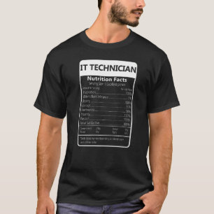 IT-Techniker Ernährung Fakten sarkastische Grafik T-Shirt