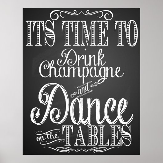 "It time drink" Chalkboard Poster (Vorne)