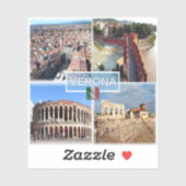 IT Verona - Arena Interne - Castelvecchio Bridg Aufkleber (Blatt)