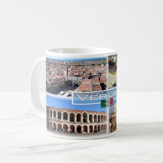 IT Verona - Arena Interne Castelvecchio Brücke Kaffeetasse (Vorderseite Links)