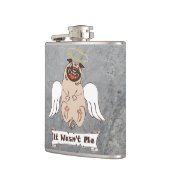 It Wasn't Me angel pug funny quote    Flachmann (Links)