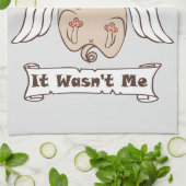 It Wasn't Me angel pug funny quote Geschirrtuch (Gefaltet)