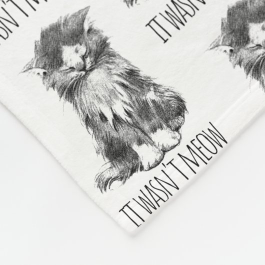 It Wasn't Meow Cute Fluffy Kitten Fleecedecke (Ecke)