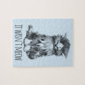 It Wasn't Meow Cute Fluffy Kitten Light Blue Puzzle (Horizontal)