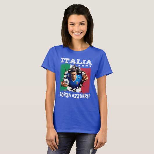 Italia 3D Forza Azzurri  T-Shirt (Vorne ganz)