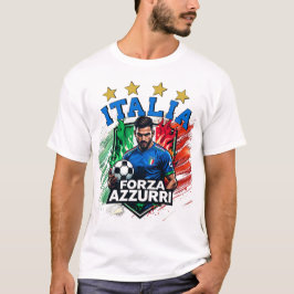 Italia 4 Sterne Fußball Forza Azzurri T-Shirt