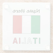 Italia Bandeira Italiana Personalisiert Glasuntersetzer (Rückseite)
