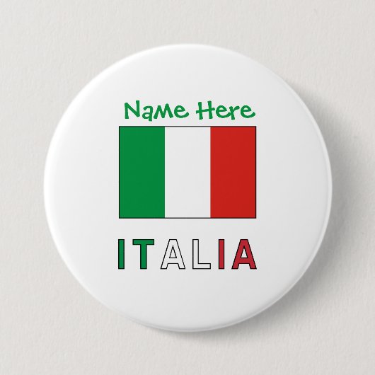 Italia Bandiera Green Personalization Button (Vorderseite)
