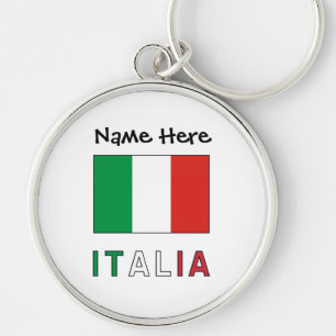 Italia Bandiera Italiana Black Personalization Schlüsselanhänger