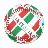 Italia Bandiera Italiana Tiled Green Personalisier Baseball (Vorderseite Links)