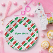 Italia Bandiera Italiana Tiled Green Personalisier Pappteller (Party)