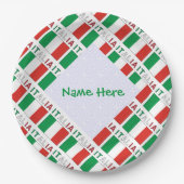 Italia Bandiera Italiana Tiled Green Personalisier Pappteller (Vorderseite)
