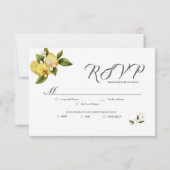 Italia Blue Watercolor Lemon RSVP Card (Rückseite)