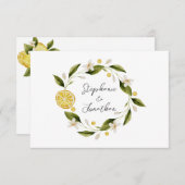 Italia Blue Watercolor Lemon RSVP Card (Vorne/Hinten)