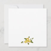 Italia Blue Watercolor Lemon Square Wedding Einladung (Rückseite)