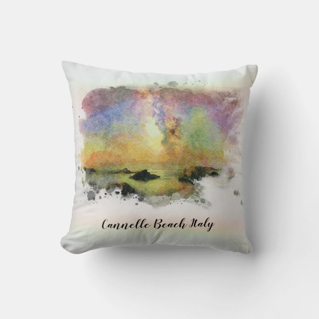*~ Italia Cannelle Beach Italien Rainbow Hues Kissen (Vorderseite)