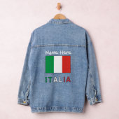 Italia e Bandiera Italiana Black Personalization Jeansjacke (Hangar)