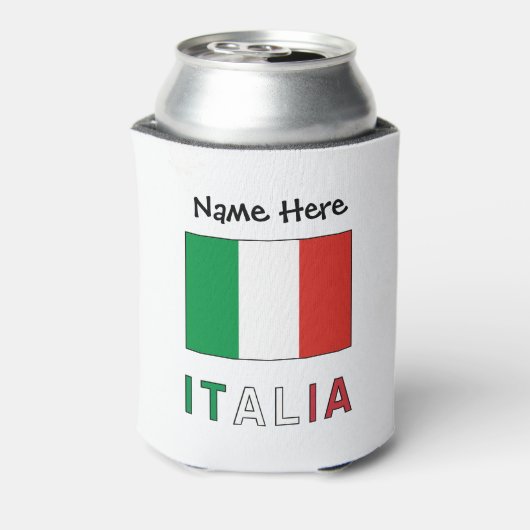 Italia e Bandiera Italiana con il Tuo Nome Dosenkühler (Kanne Rückseite)