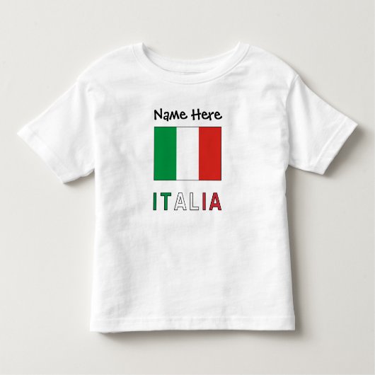 Italia e Bandiera Italiana con il Tuo Nome Kleinkind T-shirt (Vorderseite)