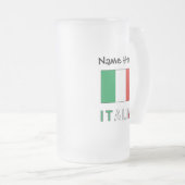 Italia e Bandiera Italiana con il Tuo Nome Mattglas Bierglas (VorderseiteRechts)
