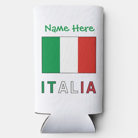 Italia e Bandiera Italiana con il Tuo Nome Selters Dosenkühler (Rückseite)