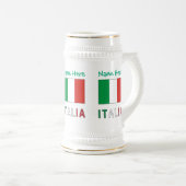 Italia e Bandiera Italiana Grüne Personalisierung Bierglas (VorderseiteRechts)