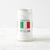 Italia e Bandiera Italiana Grüne Personalisierung Bierglas (Mittel)