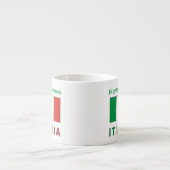 Italia e Bandiera Italiana Grüne Personalisierung Espressotasse (Vorderseite)