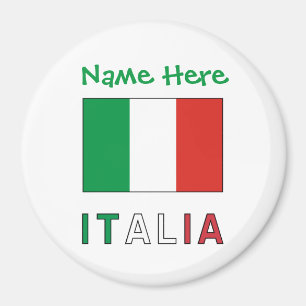 Italia e Bandiera Italiana Grüne Personalisierung Magnet