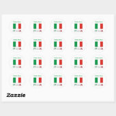 Italia e Bandiera Italiana Grüne Personalisierung Runder Aufkleber (Blatt)
