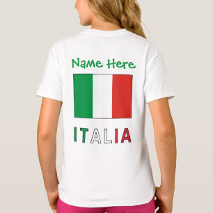 Italia e Bandiera Italiana Grüne Personalisierung T-Shirt