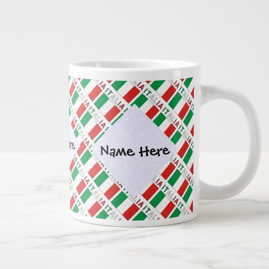 Italia e Bandiera Italiana mit Ihrem Namen Jumbo-Tasse (Rechts)