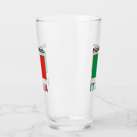 Italia e Bandiera Italiana Personalisiert Glas (Links)