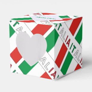 Italia e Bandiera Italiana Tiled Green Personalize Geschenkschachtel