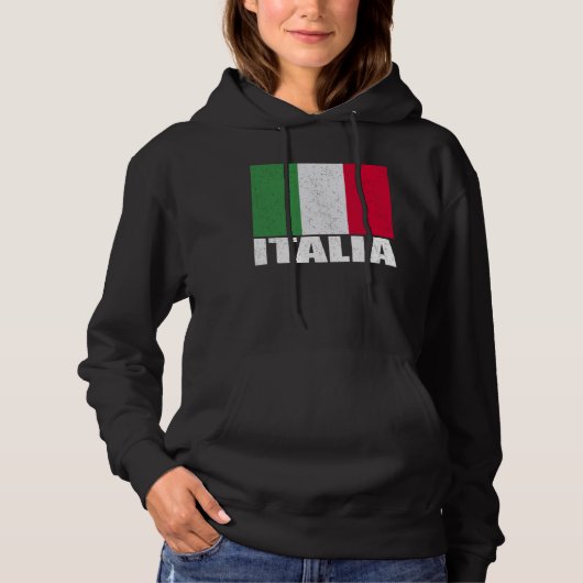 Italia Flag Grunge Vintag Souvenir Italien Hoodie (Vorderseite)