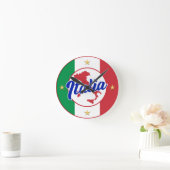 Italia Flag & Map Runde Wanduhr (Zuhause)