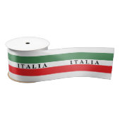 Italia Flag Stripes on White Satin Ribbon Satinband (Spule)