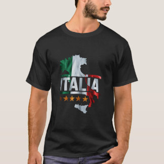 Italia Flag T - Shirt mit Sternendesign