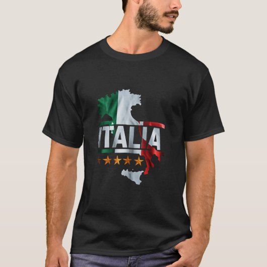 Italia Flag T - Shirt mit Sternendesign (Vorderseite)