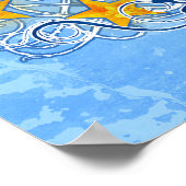 Italia Forza Azzurri Fußball Calcio Kunst - Alejan Poster (Ecke)