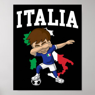 Italia Fußball Junge Italienisch Italien Flagge Ka Poster
