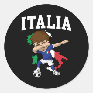 Italia Fußball Junge Italienisch Italien Flagge Ka Runder Aufkleber