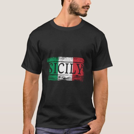 Italia Italian Flag I Sicily Italy T-Shirt (Vorderseite)