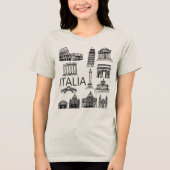 Italia Italian Monuments  Tri-Blend Shirt (Vorderseite)