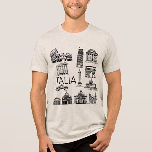 Italia Italian Monuments  Tri-Blend Shirt (Vorderseite)